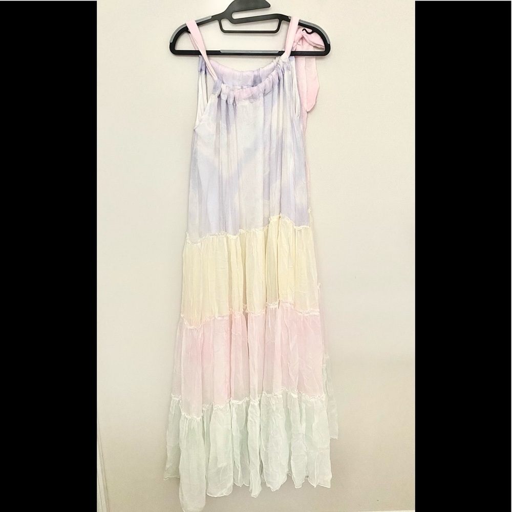 NWT Fillyboo Pastel Multicolored Maxi halter Dress